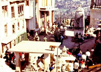 Vue de Kathmandu depuis le temple de Swayambunath en 1973
